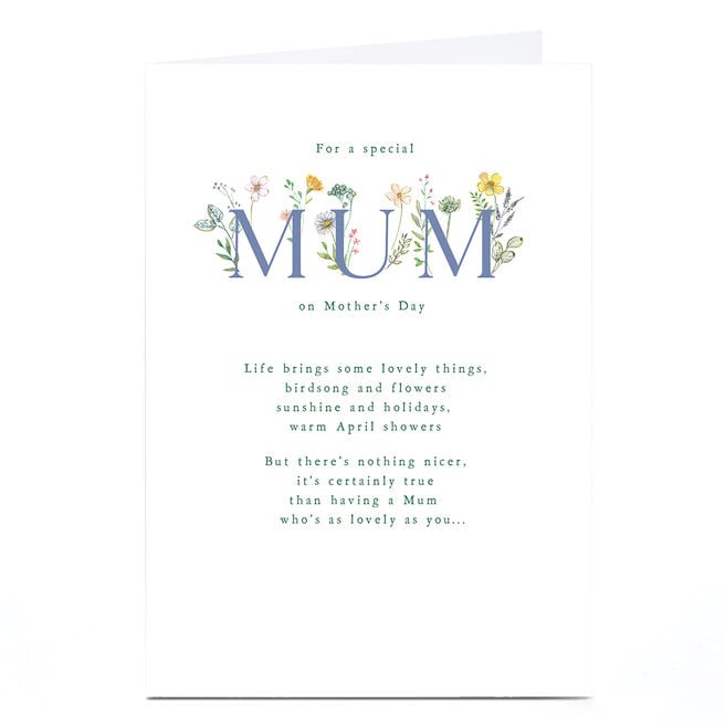 Mother's Day Card - Floral Lovely Things, Mum
