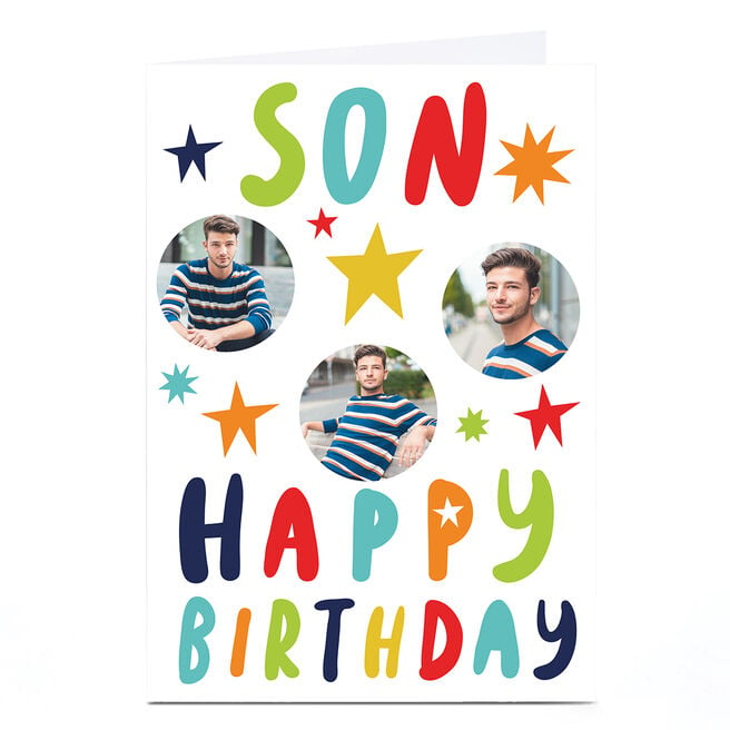 Photo Hello Munki Birthday Card - Son