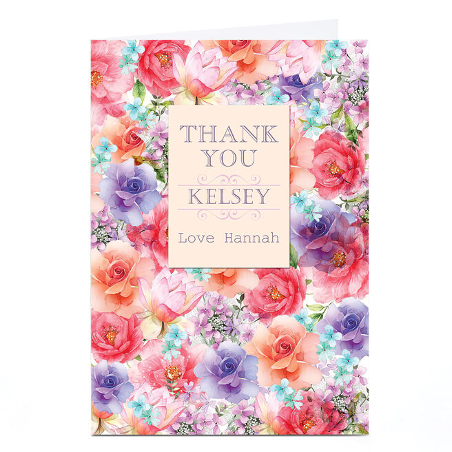 Personalised Thank You Card - Colourful Flowers