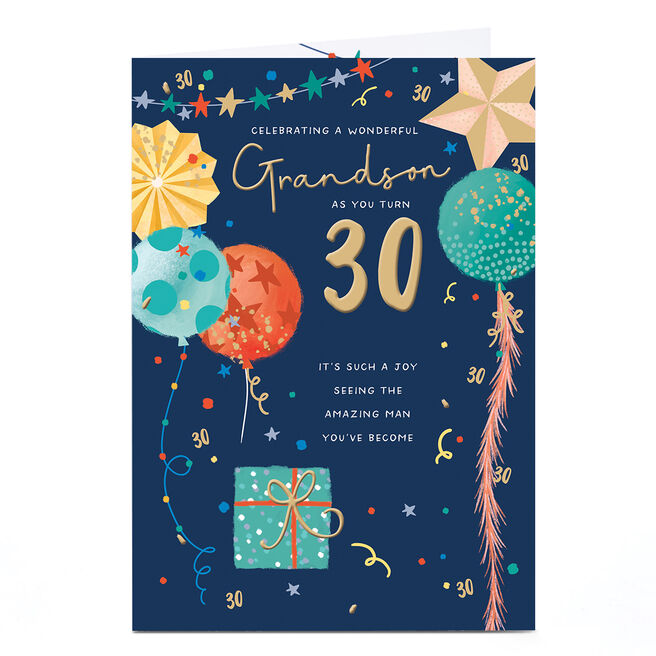 30th Birthday Card - Such a Joy, Grandson