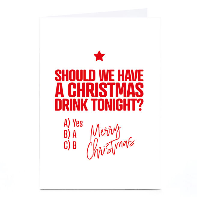 Personalised Punk Christmas Card - Drink Tonight?