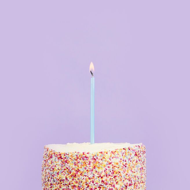 Blue Skinny Cake Candles - Pack of 12