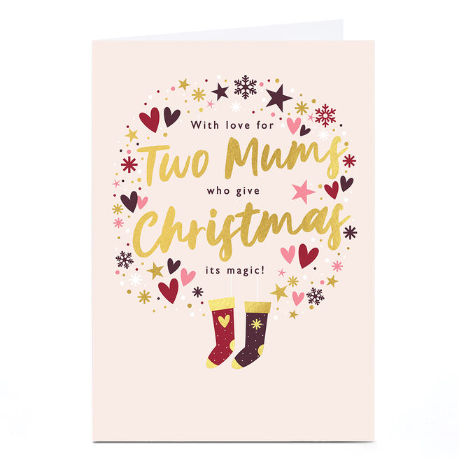 Christmas Card - With Love For Two Mums