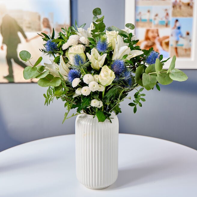 Blossoming Gifts Blue Serenity Flower Bouquet - Free Delivery!