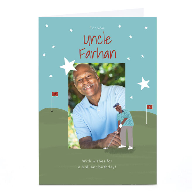 Photo Birthday Card - Golf, Uncle