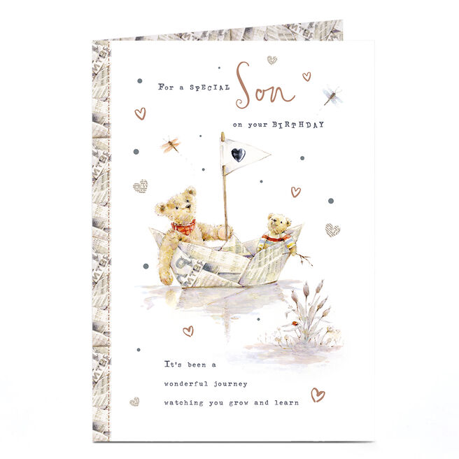 Birthday Card - Paper Boat Bears, Son