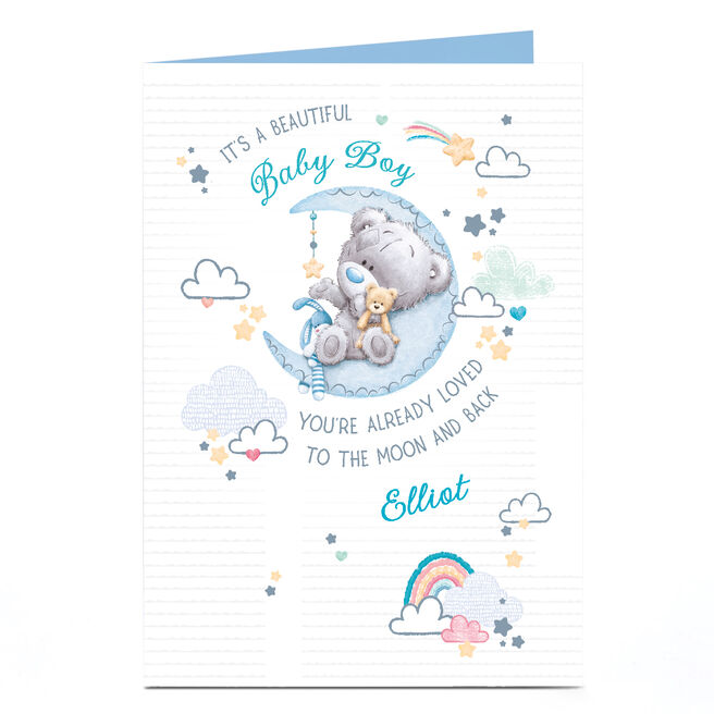 Personalised Tatty Teddy New Baby Card - Baby Boy