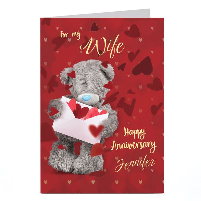Personalised Tatty Teddy Anniversary Card - For My Wife