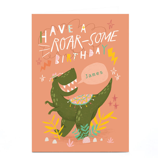 Personalised Jordan Wray Birthday Card - Roar-some