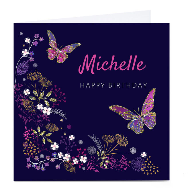 Personalised Kerry Spurling Birthday Card - Butterflies