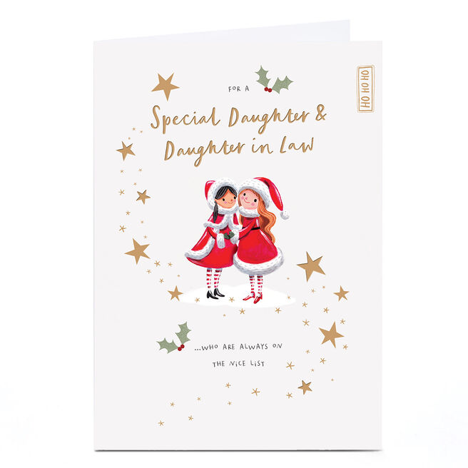 Christmas Card - Always on The Nice List, Daughter & Daughter in Law