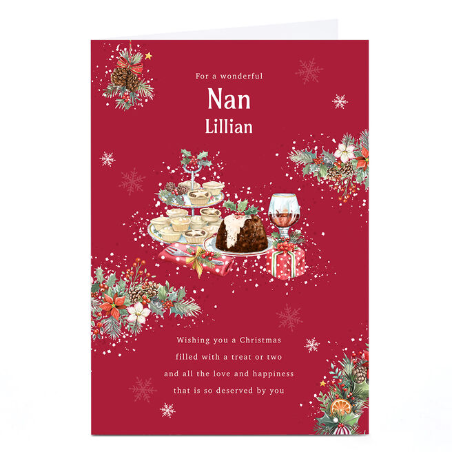 Personalised Christmas Card - Traditional Christmas Treats, Nan