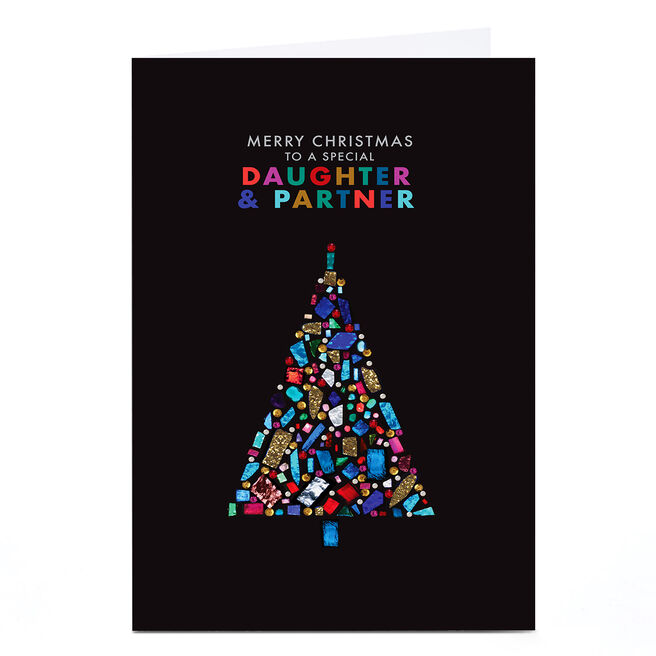 Personalised Rebecca Prinn Christmas Card - Daughter & Partner Tree