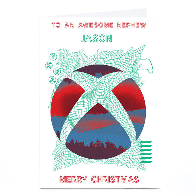Personalised Xbox Christmas Card - Green & Red Logo