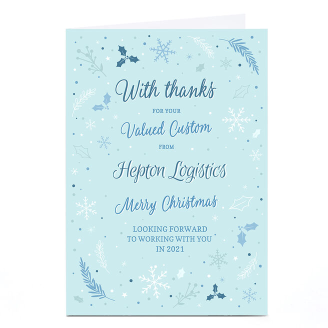 Personalised Business Christmas Card - With Thanks