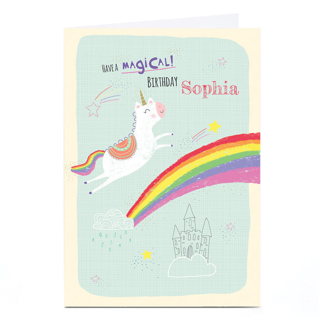 Personalised Cory Reid Birthday Card - Unicorn