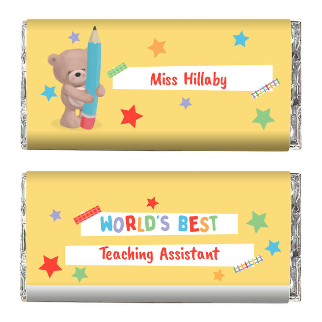Personalised Thank You Teacher Hugs Chocolate Bar