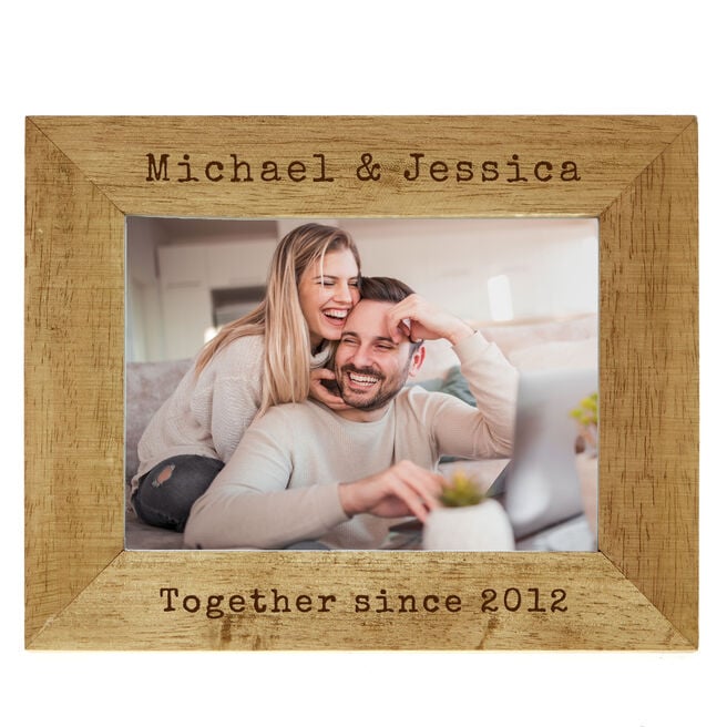 Personalised Engraved Wooden Photo Frame - Together Since...