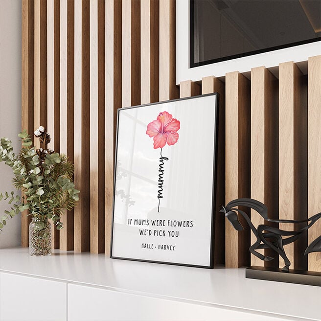 Personalised Single Pink Flower Print