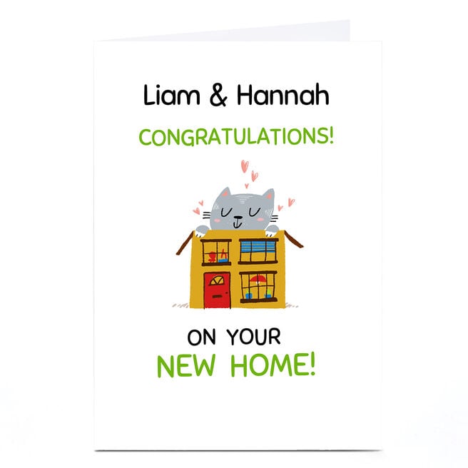 Personalised Hew Ma New Home Card