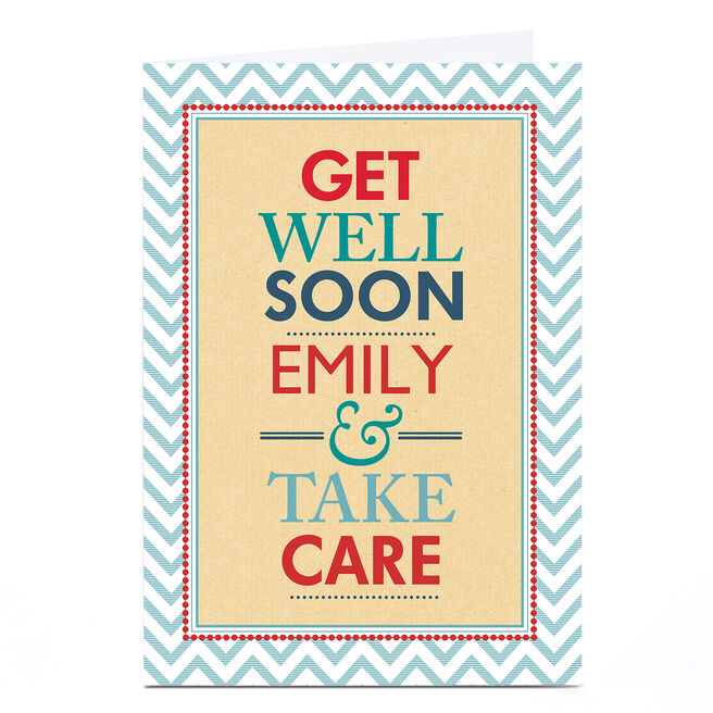 Personalised Get Well Soon Card - Take Care