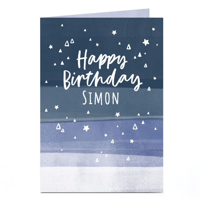 Personalised Birthday Card - Blue Grey Gradient