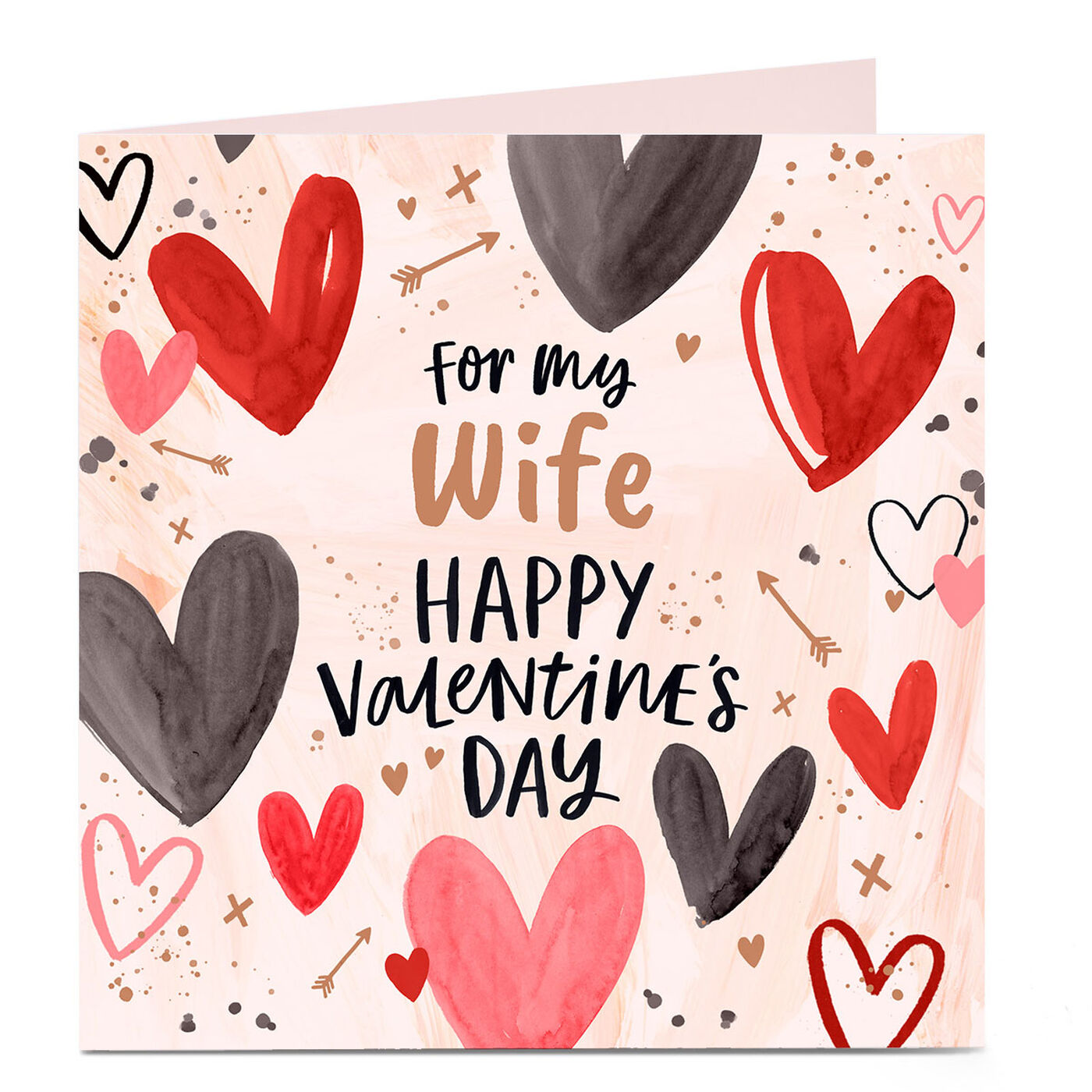 buy personalised valentine's day card - for my wife, hearts for