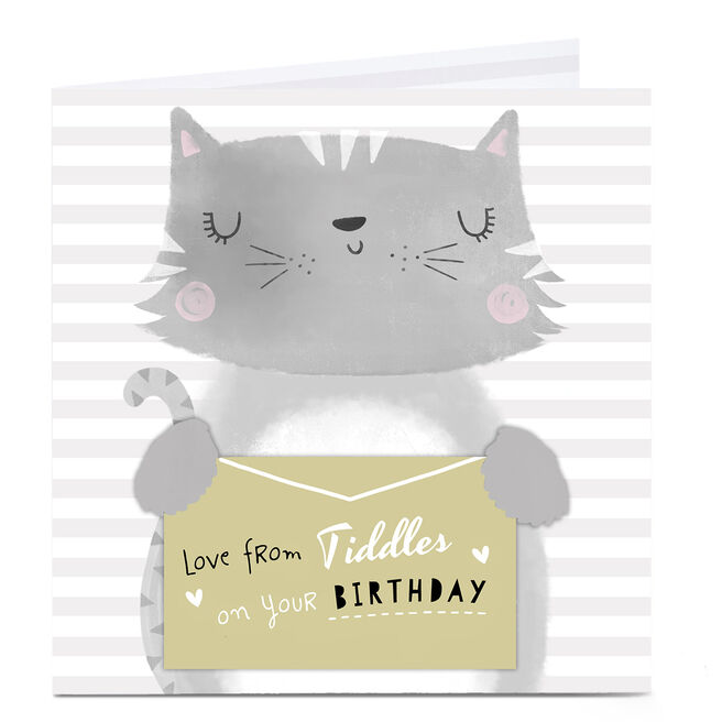 Personalised Birthday Card - From the Cat