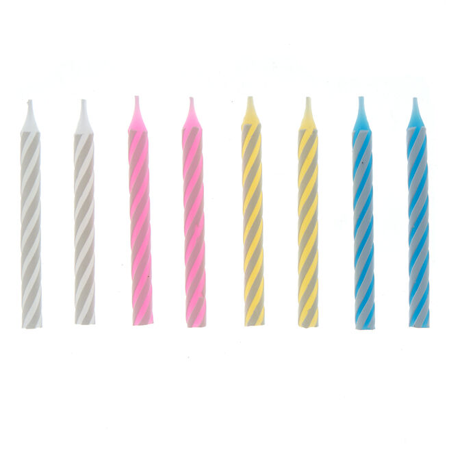 24 Birthday Candles - Assorted Colours