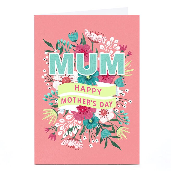 Personalised Dalia Clark Mother's Day Card - Mum with Flowers