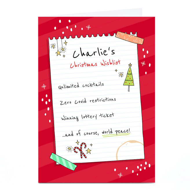 Personalised Christmas Card - Wishlist