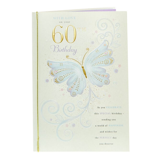 60th Birthday Card - Butterfly Perfect Day
