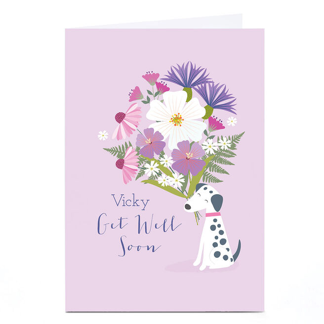 Personalised Klara Hawkins Get Well Soon Card - Flowers