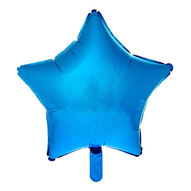 Blue Holographic Star 19-Inch Foil Helium Balloon