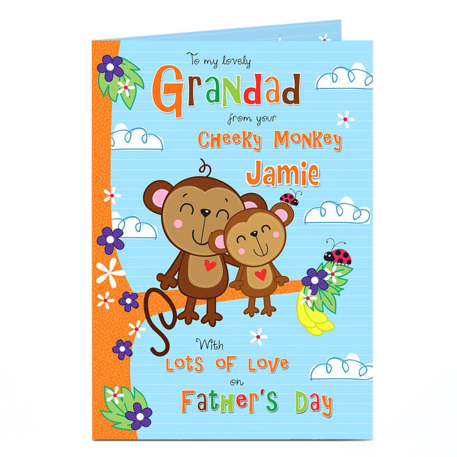 Personalised Father's Day Card - Grandad's Monkey