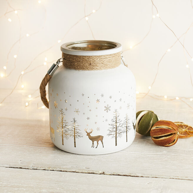 Large Christmas Candle Holder with Rope 
