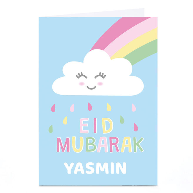 Personalised Roshah Designs Eid Card - Rainbow Cloud