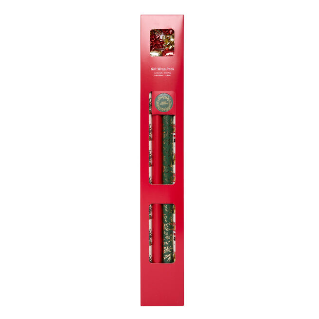 Heritage Christmas Gift Wrap Packs - 12 Rolls & Accessories