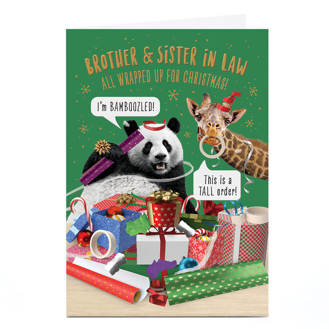 Personalised Christmas Card - Funny Animals, Brother & Sister-in-Law