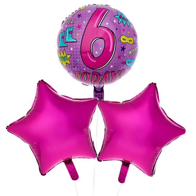 6 Today Birthday Balloon Bouquet - DELIVERED INFLATED!