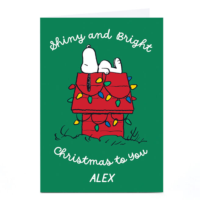 Personalised Snoopy Christmas Card - Peanuts, Any Name