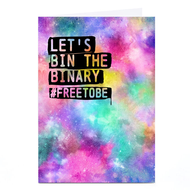 Personalised Pride LGBTQ+ Card - Bin The Binary