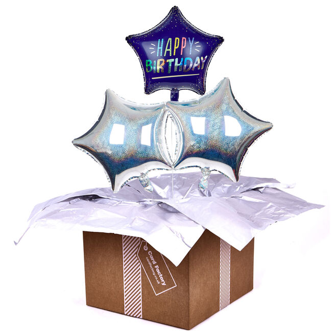 Star Happy Birthday Balloon Bouquet - DELIVERED INFLATED!
