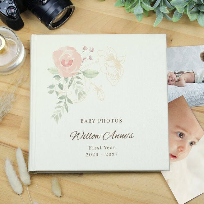 Personalised Floral Square Photo Album