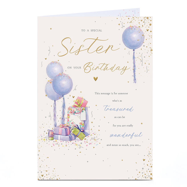 Birthday Card - Treasured As Can Be, Sister