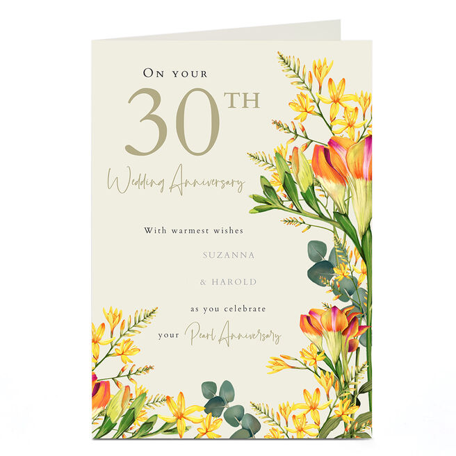 Personalised 30th Anniversary Card - Warmest Wishes