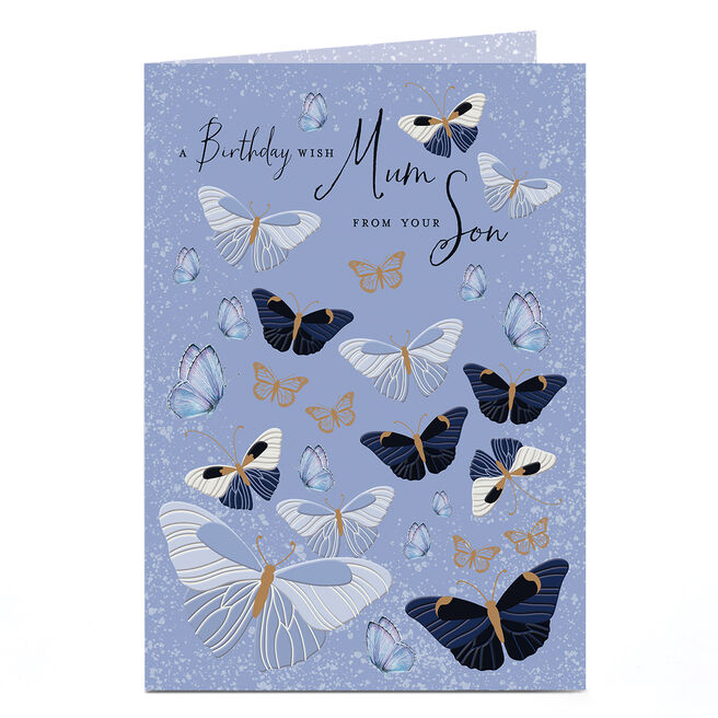 Birthday Card - Mum From Your Son Butterflies