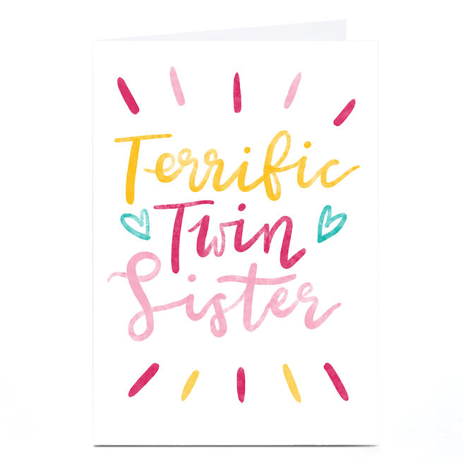 Personalised Emma Valenghi Card - Terrific Twin Sister