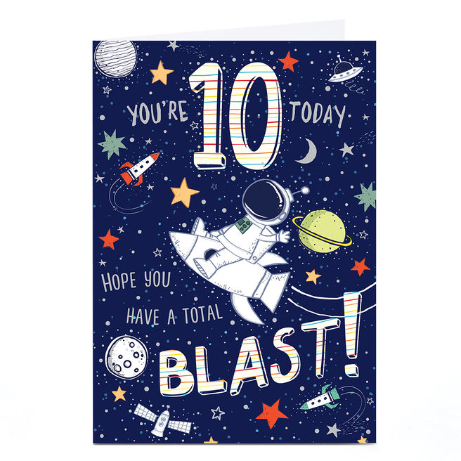 10th Birthday Card - Total Blast Outer Space