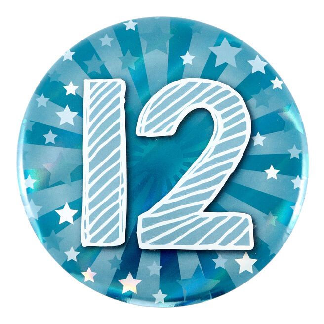 Giant 12th Birthday Badge - Blue